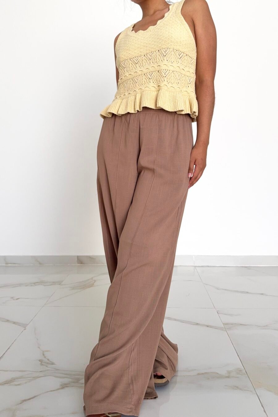 Alternative view of MAXIPALAZO IRIS lino spandex