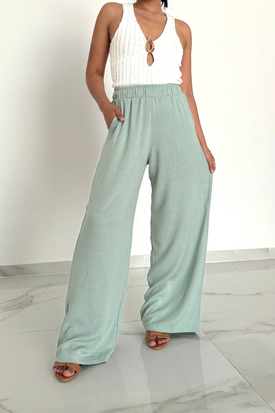 Alternative view of PALAZO EUFRO lino spandex