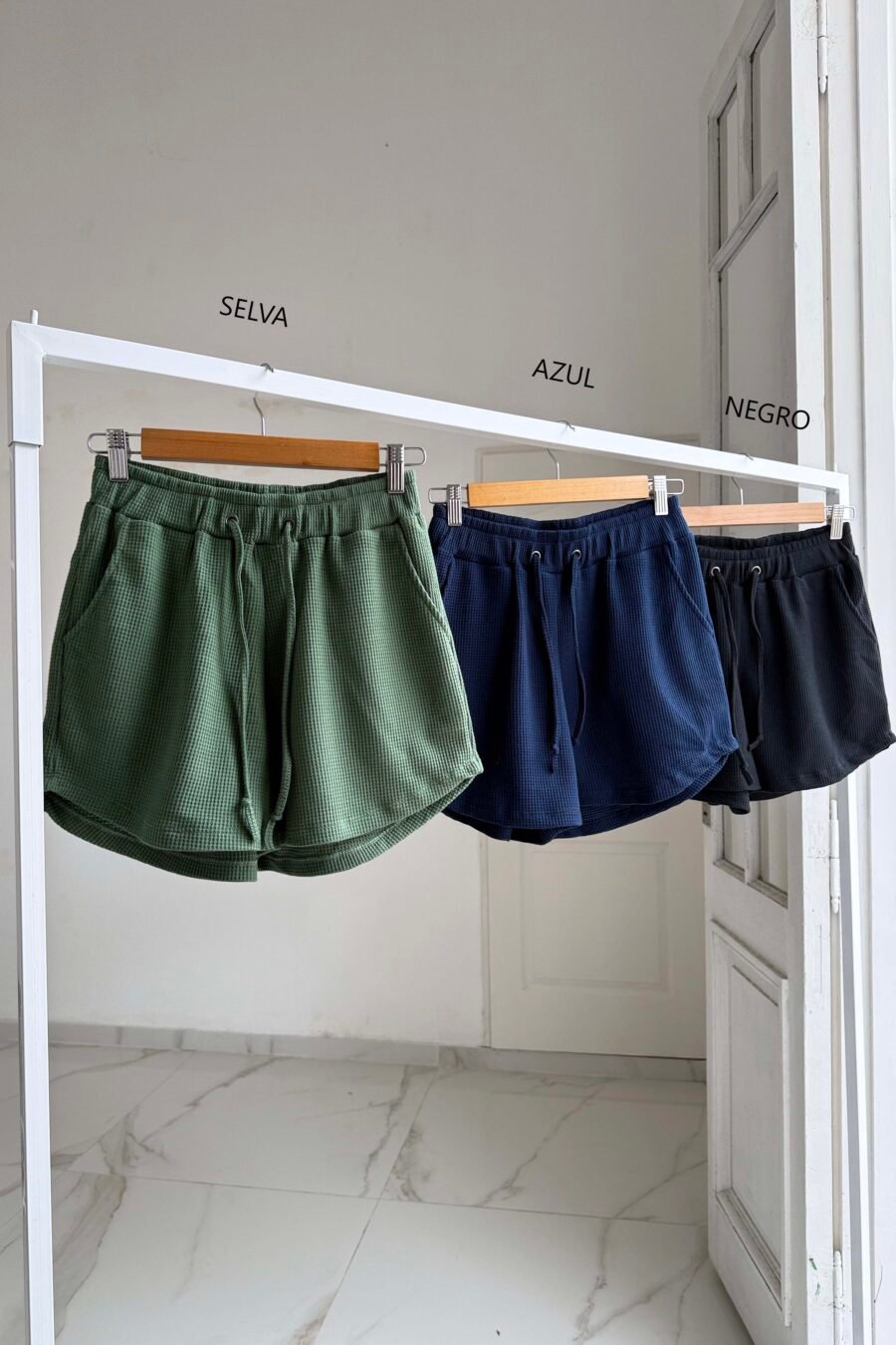 SHORT HEBE algodón waffle - Imagen 4