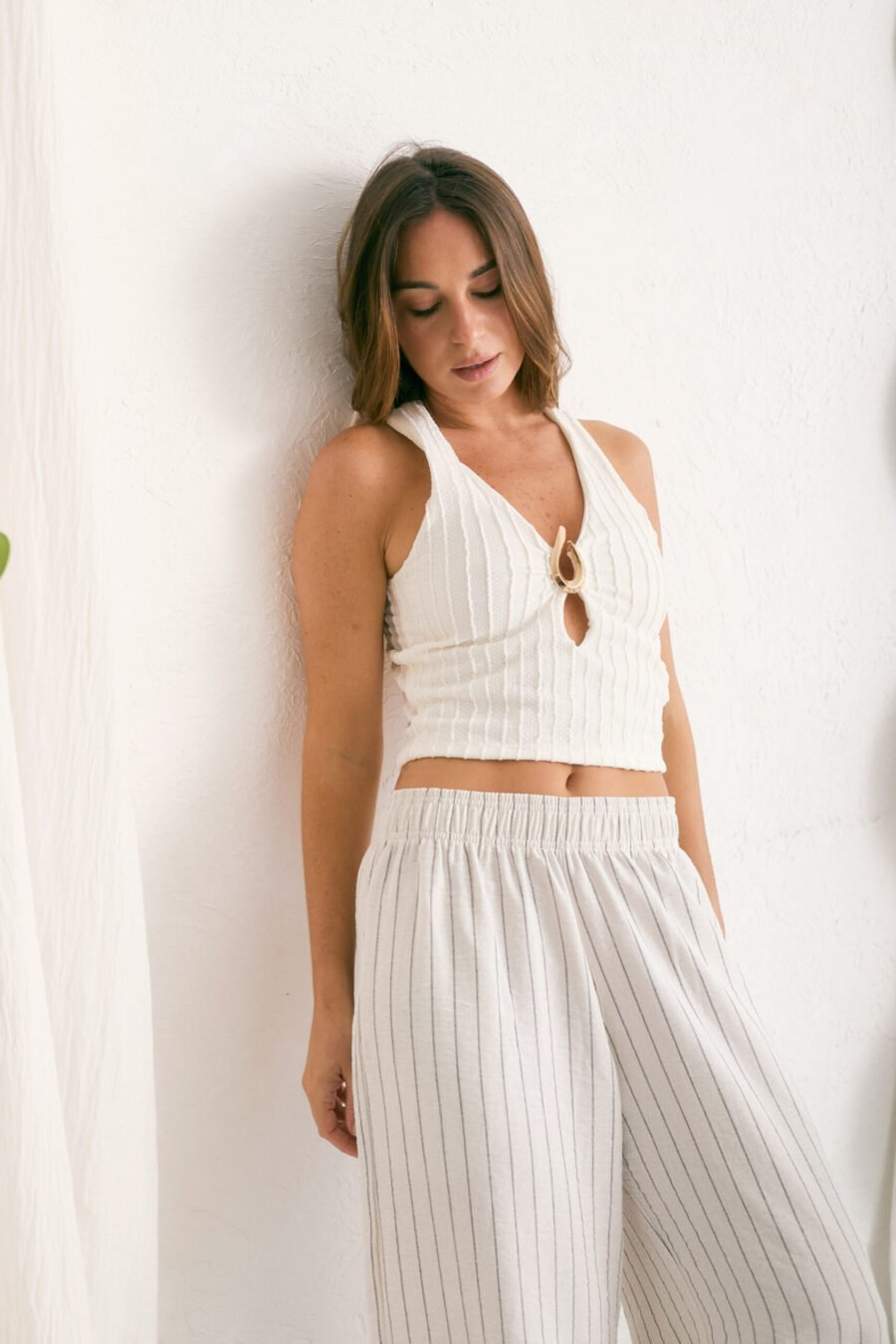 Alternative view of PALAZO NEDA lino rayado